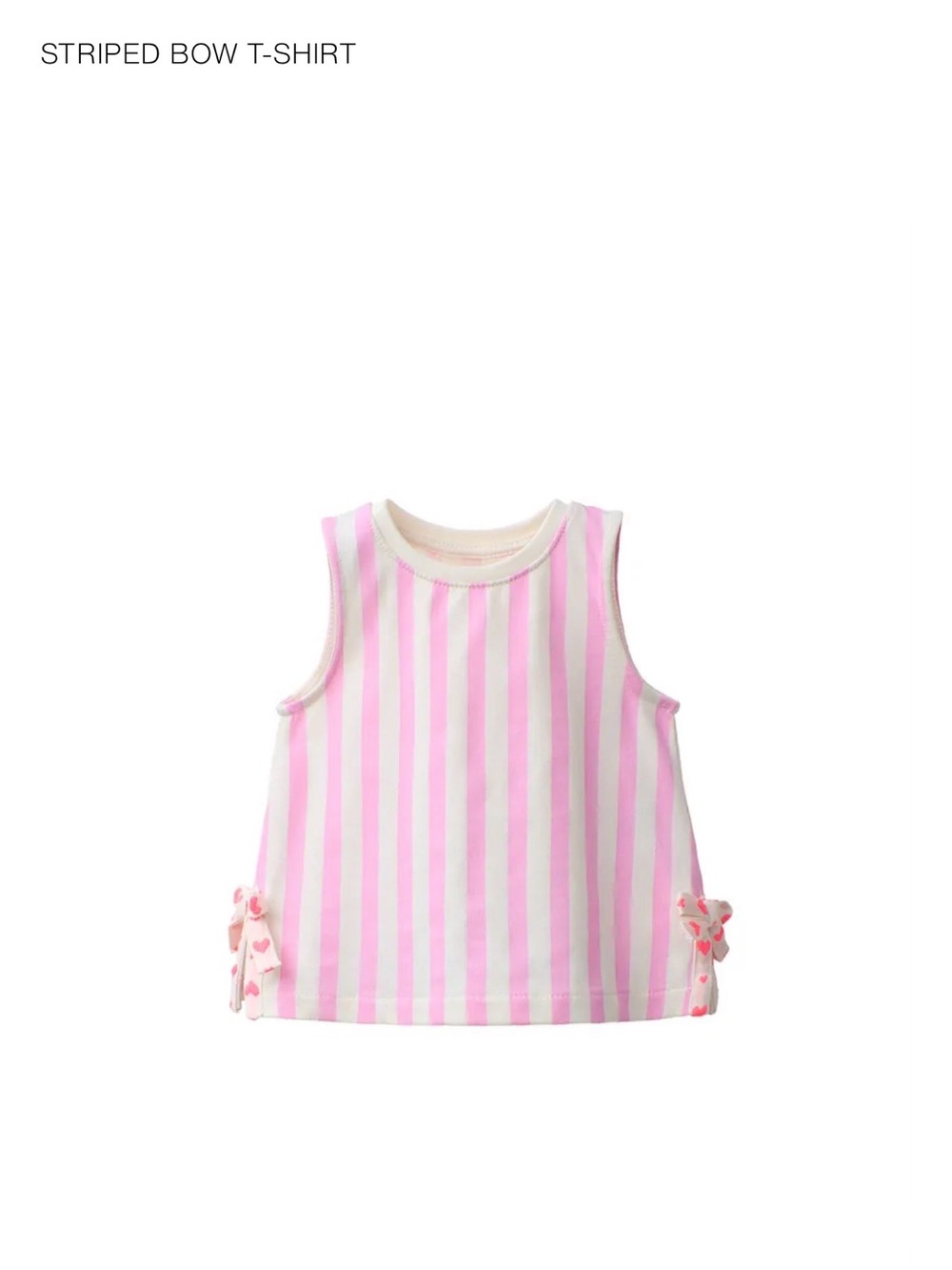 ZARA kids Striped Bow Top & Bottom Set  in Pink and Cream